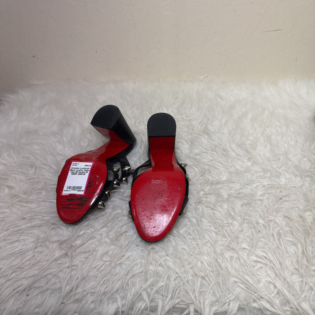 Black Leather Spika Club 85 Sandal