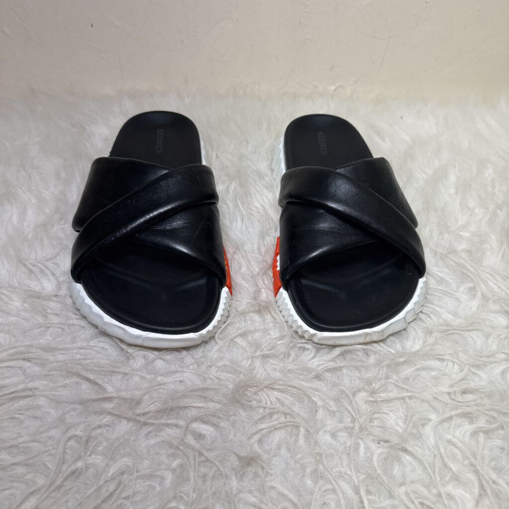 Infra Black Leather Crossover Leather Strap