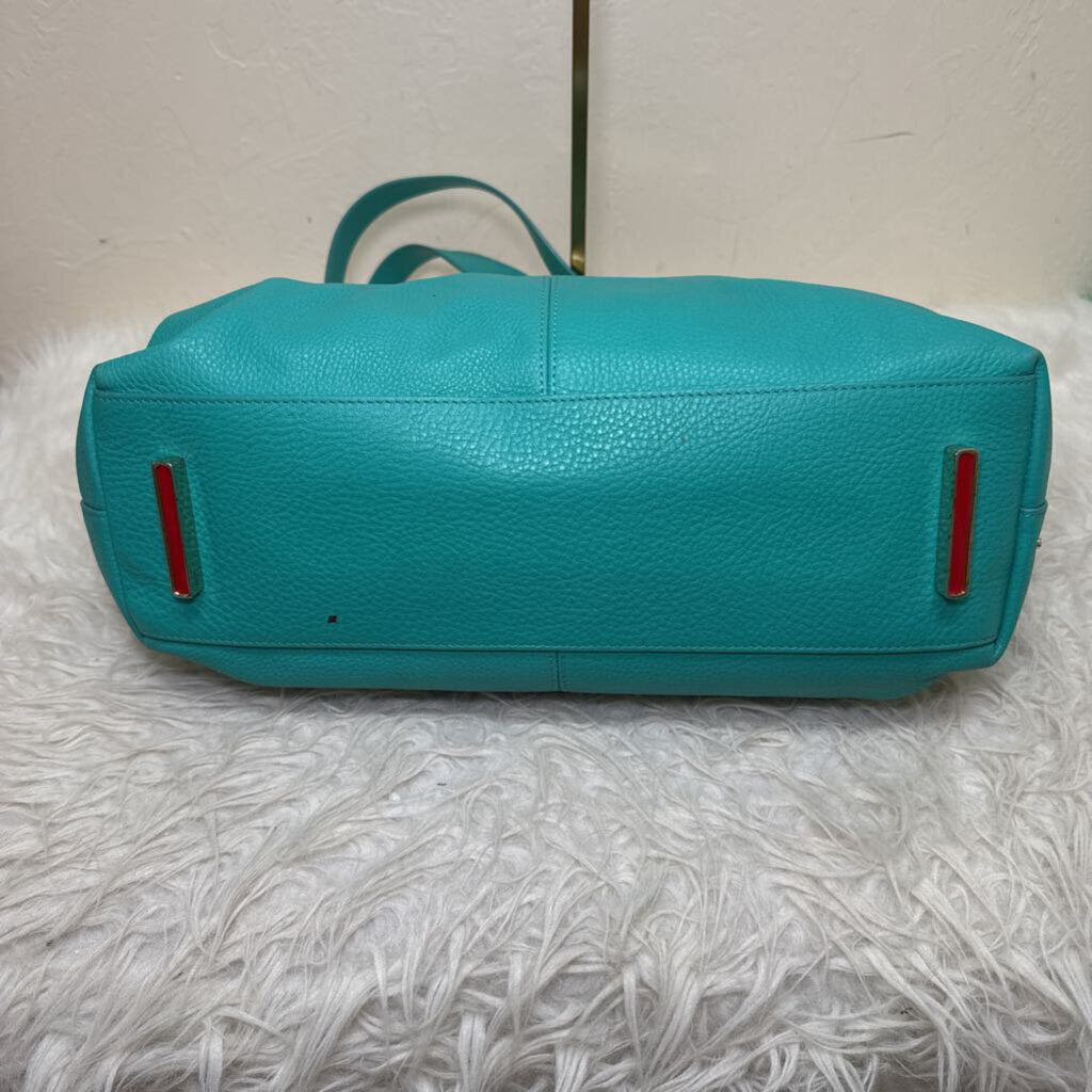 Teal Blue Leather Passage Tote