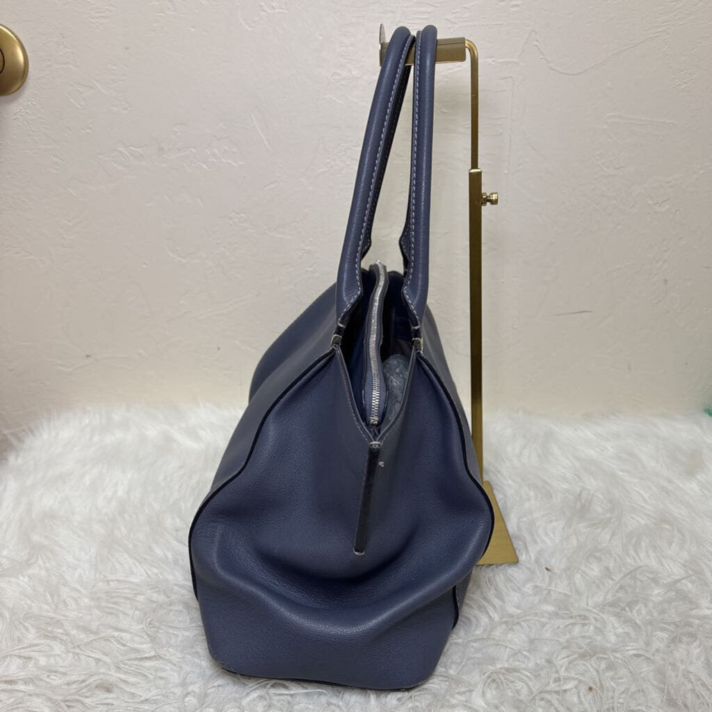 Blue Grey Leather Taurillon C de Mini