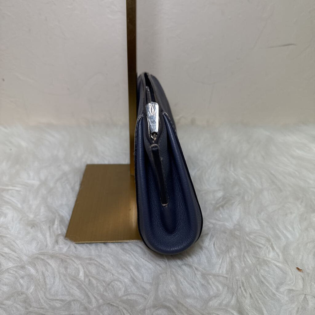 Blue Grey Leather C de Cartier Clutch