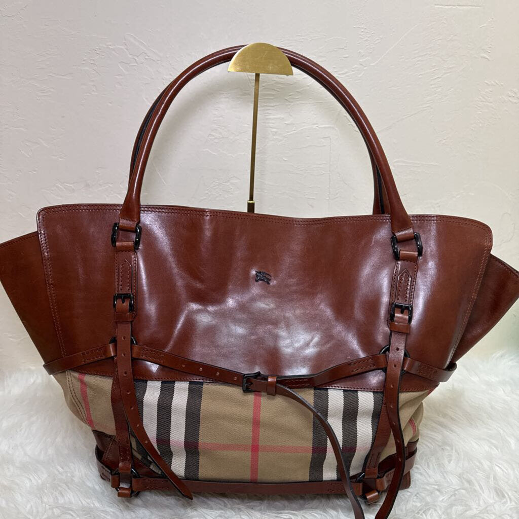 Bridle House Check Tote