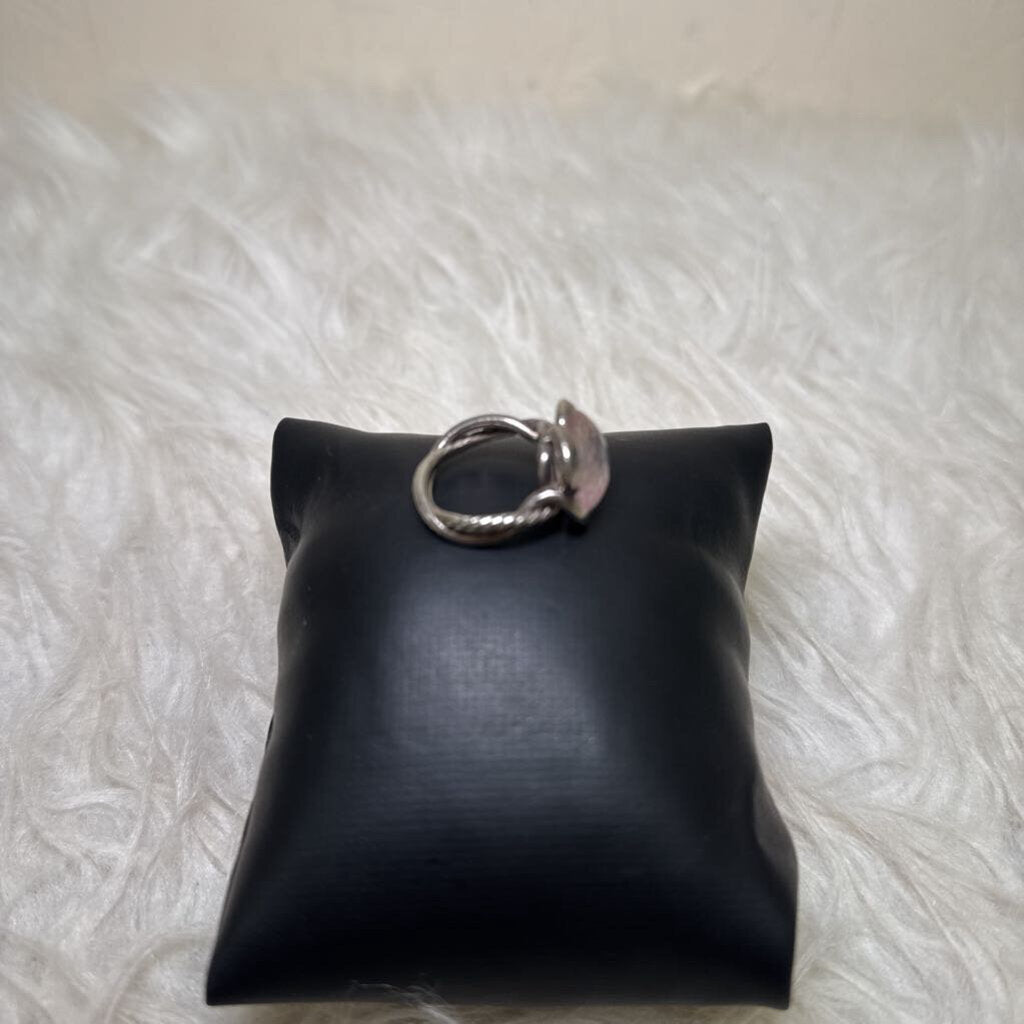 Silver Infinity Ring w/ Pink Quartz Gemstone