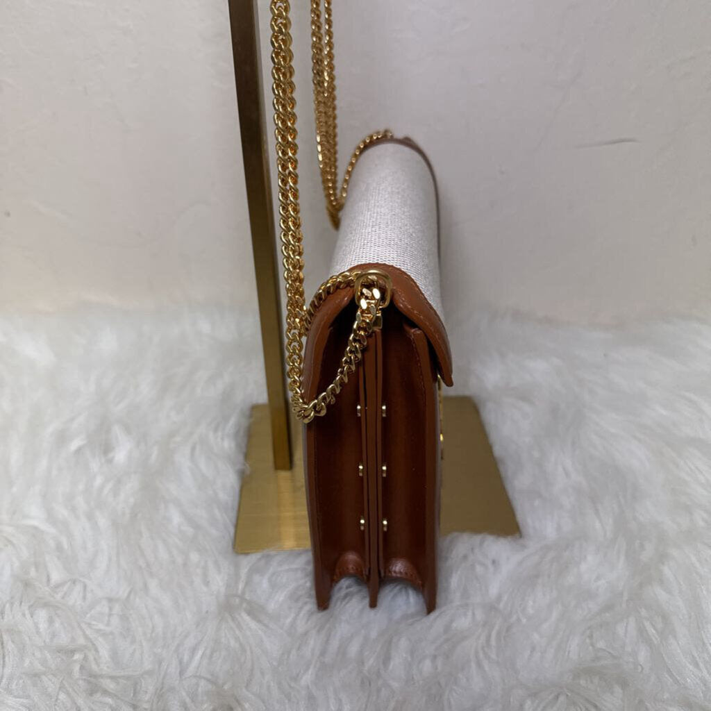 Canvas Calfskin Cassandra Chain Bag