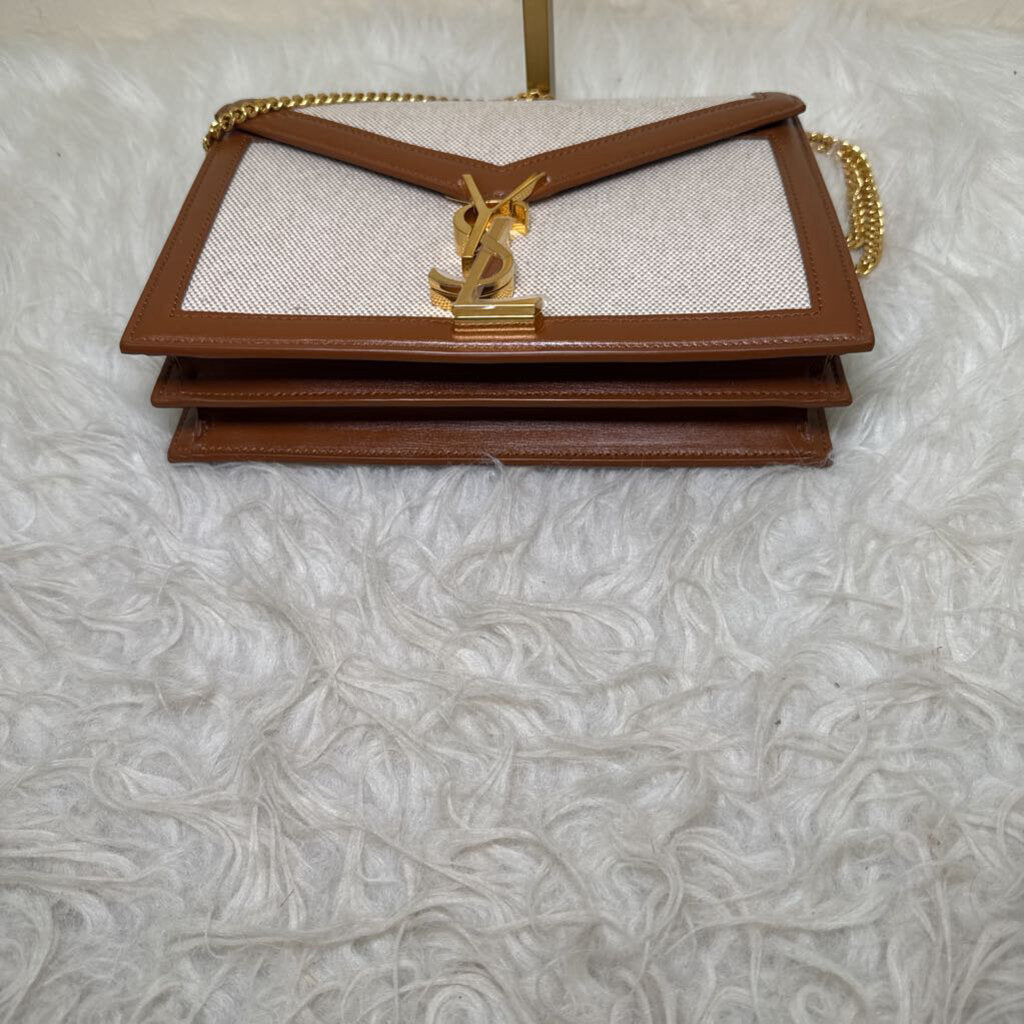 Canvas Calfskin Cassandra Chain Bag