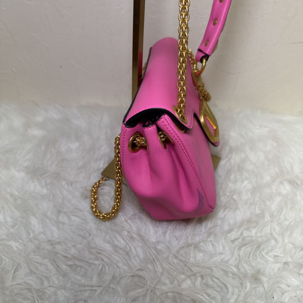 Stud Sign Leather Shoulder Bag