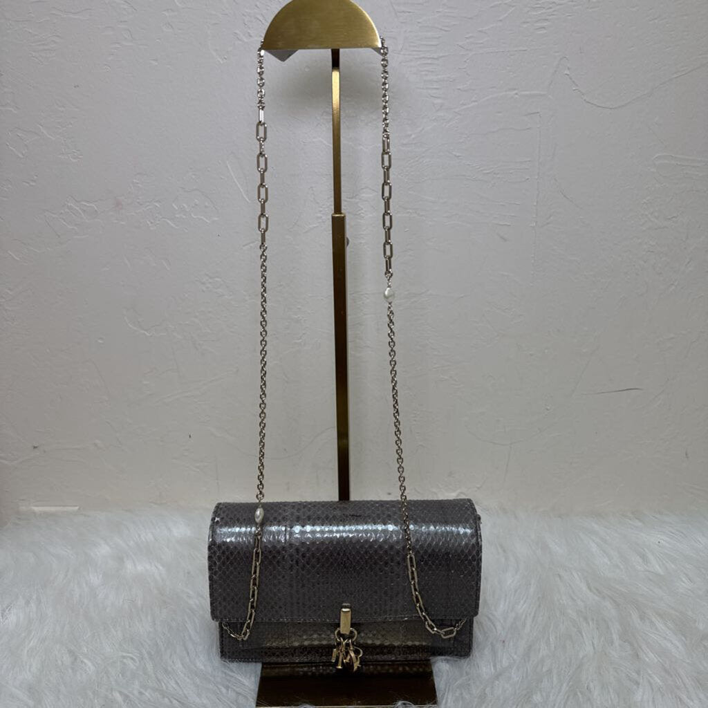 2021 Grey Python Ayers Lady Dior Wallet on Chain