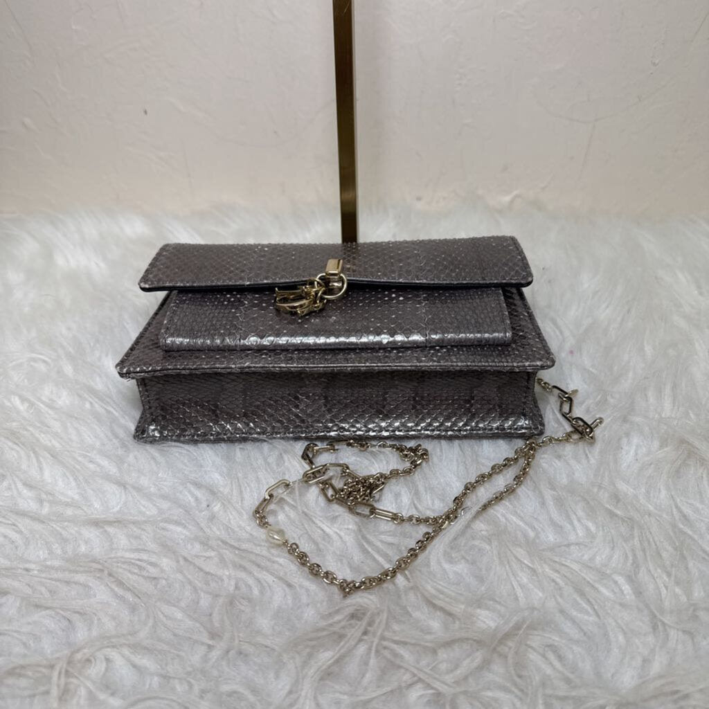 2021 Grey Python Ayers Lady Dior Wallet on Chain