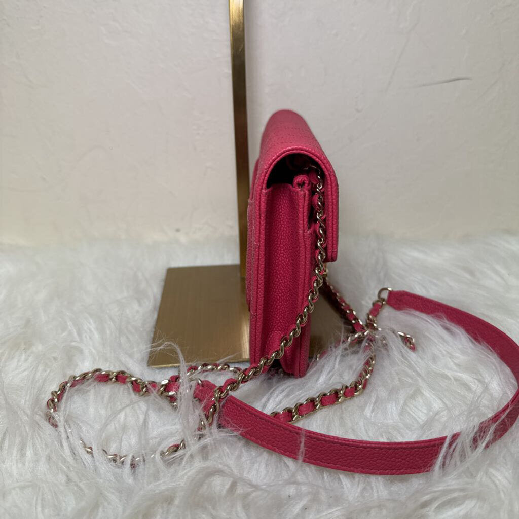 Caviar Leather Paris Cuba Thread Around Wallet on Chain