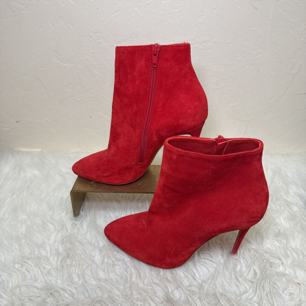 Suede Ankle Booties w/ Pointed Toe and Stiletto Heel