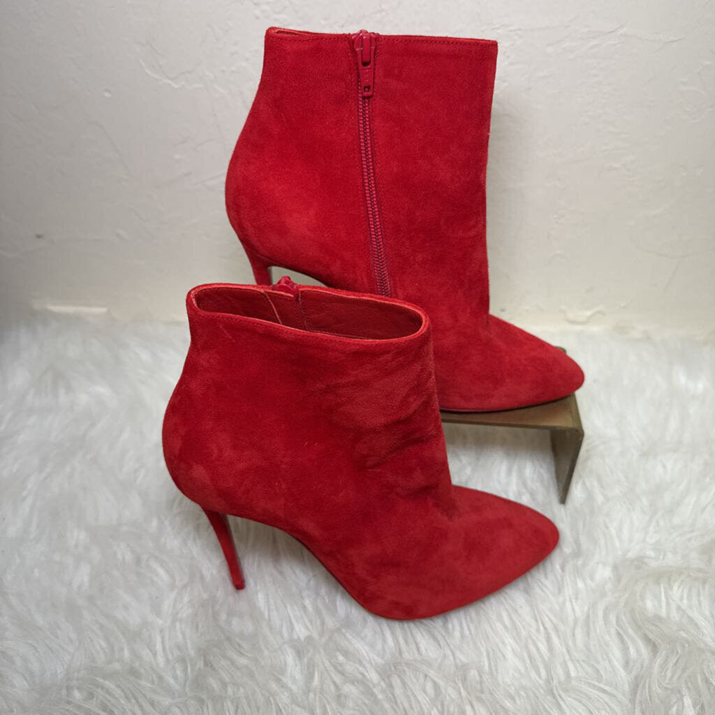 Suede Ankle Booties w/ Pointed Toe and Stiletto Heel