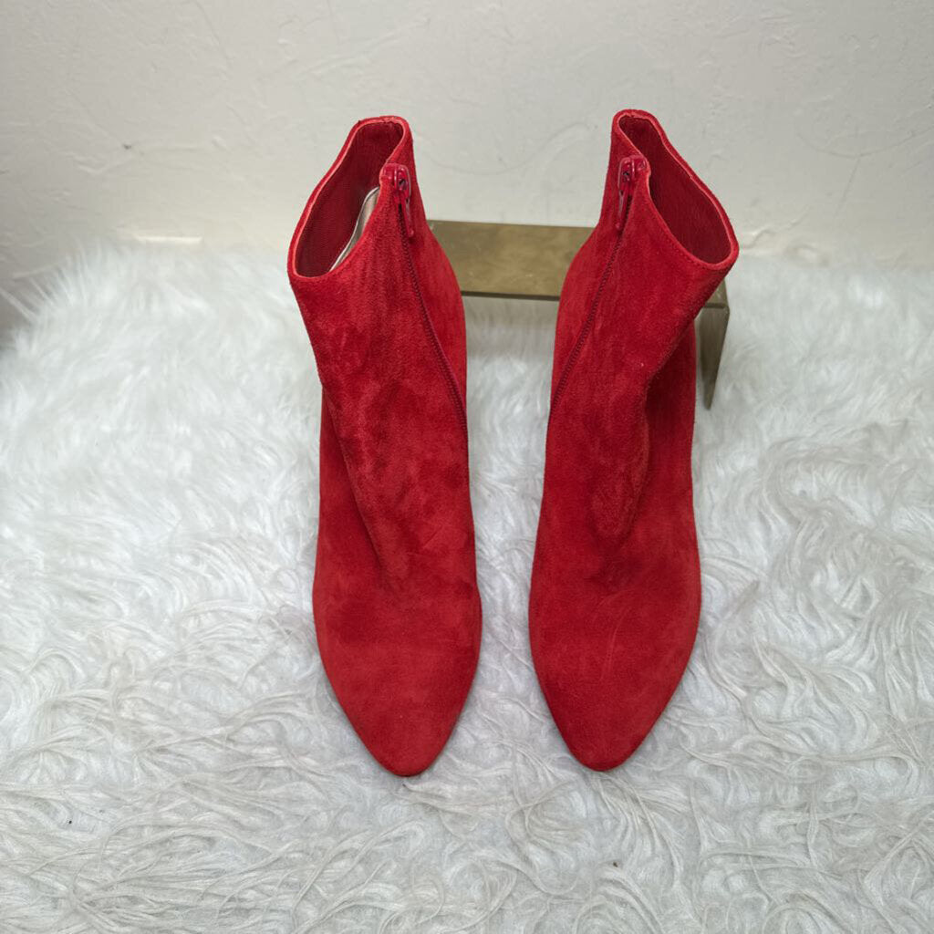 Suede Ankle Booties w/ Pointed Toe and Stiletto Heel