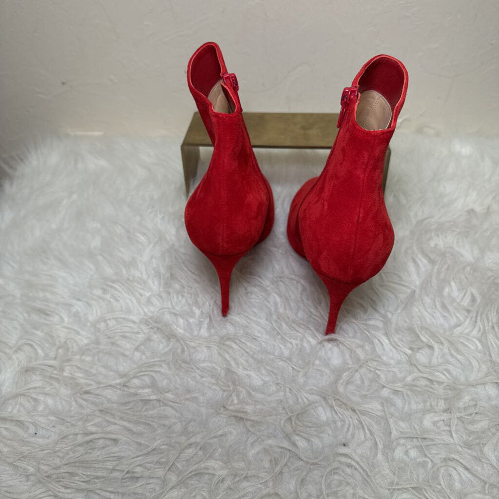 Suede Ankle Booties w/ Pointed Toe and Stiletto Heel