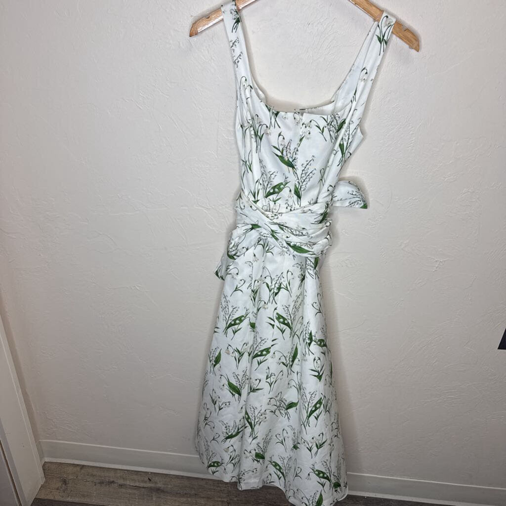 Lily of The Valley Self Tie Floral Midi Dress