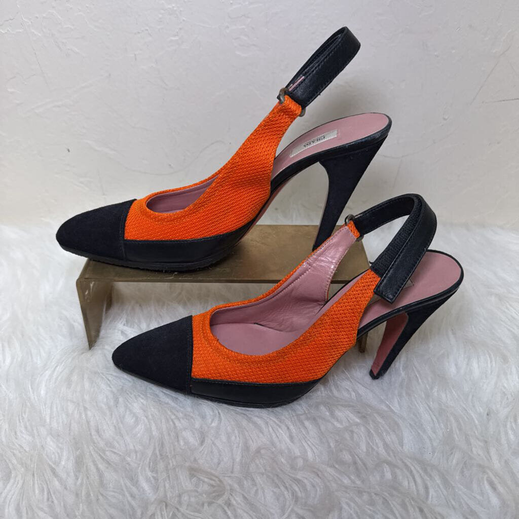 Orange Black Slingback