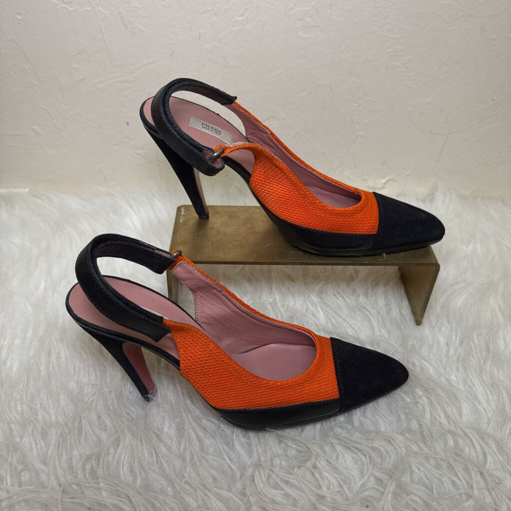 Orange Black Slingback