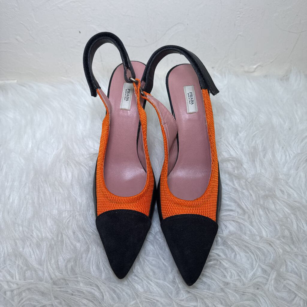 Orange Black Slingback