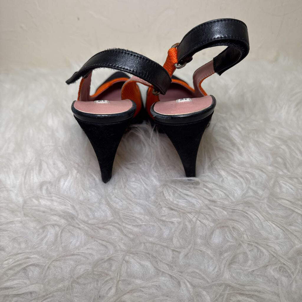 Orange Black Slingback