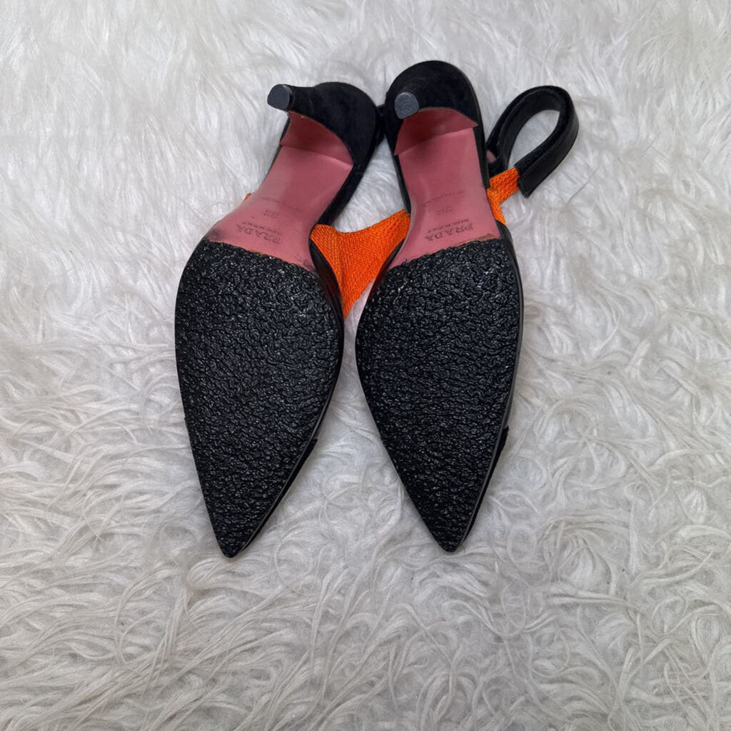 Orange Black Slingback