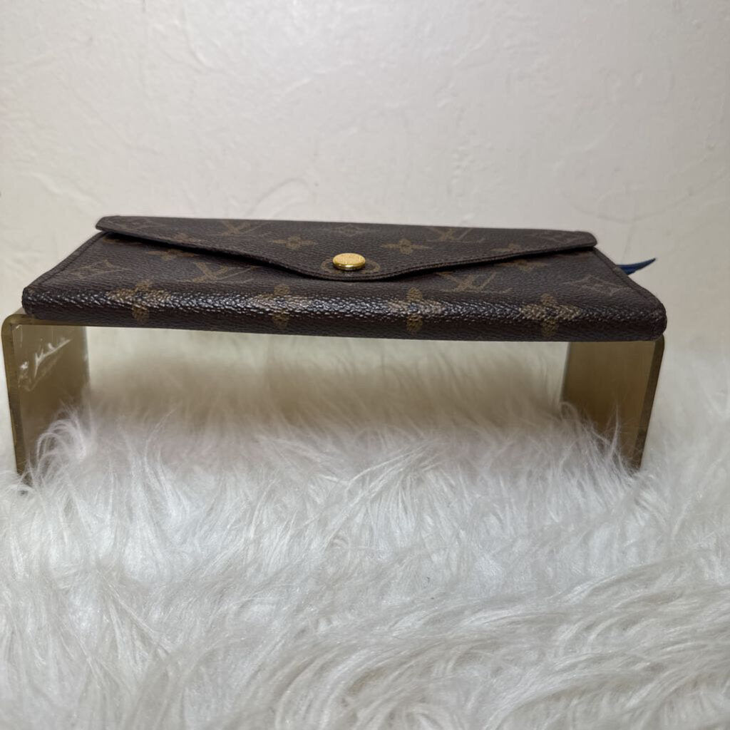 Monogram Blue Leather Emilie