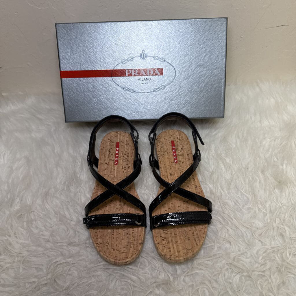 Black Patent Strappy Sandals