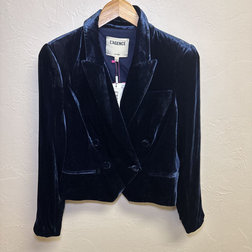 Double Breasted Velvet Blazer