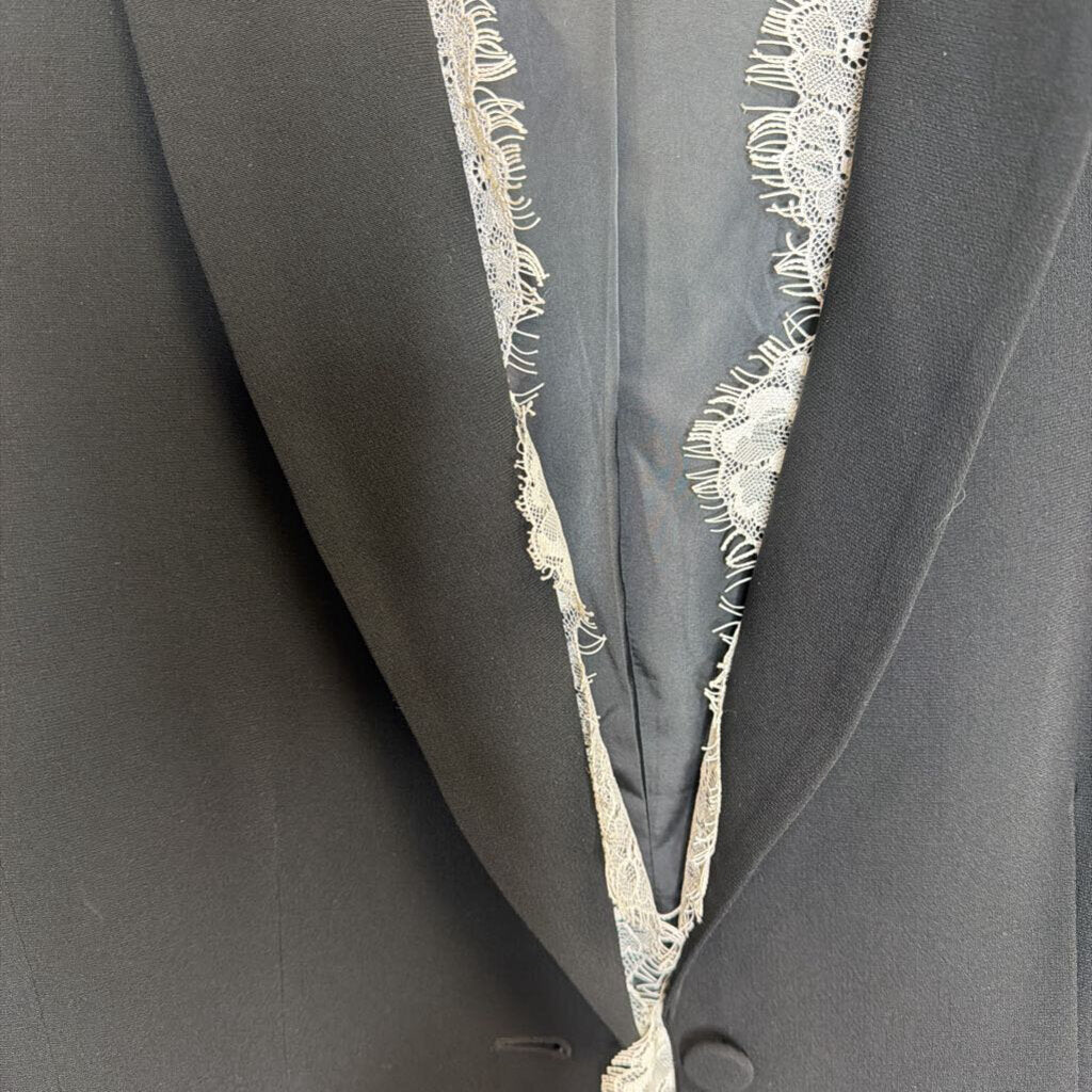 Black w/ White Lace Trim
