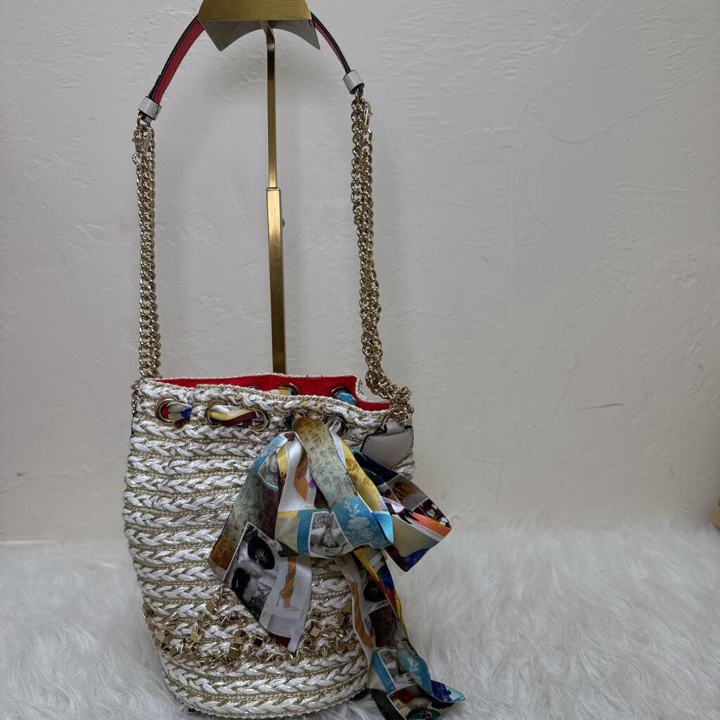 Woven Marie Jane Bucket Bag