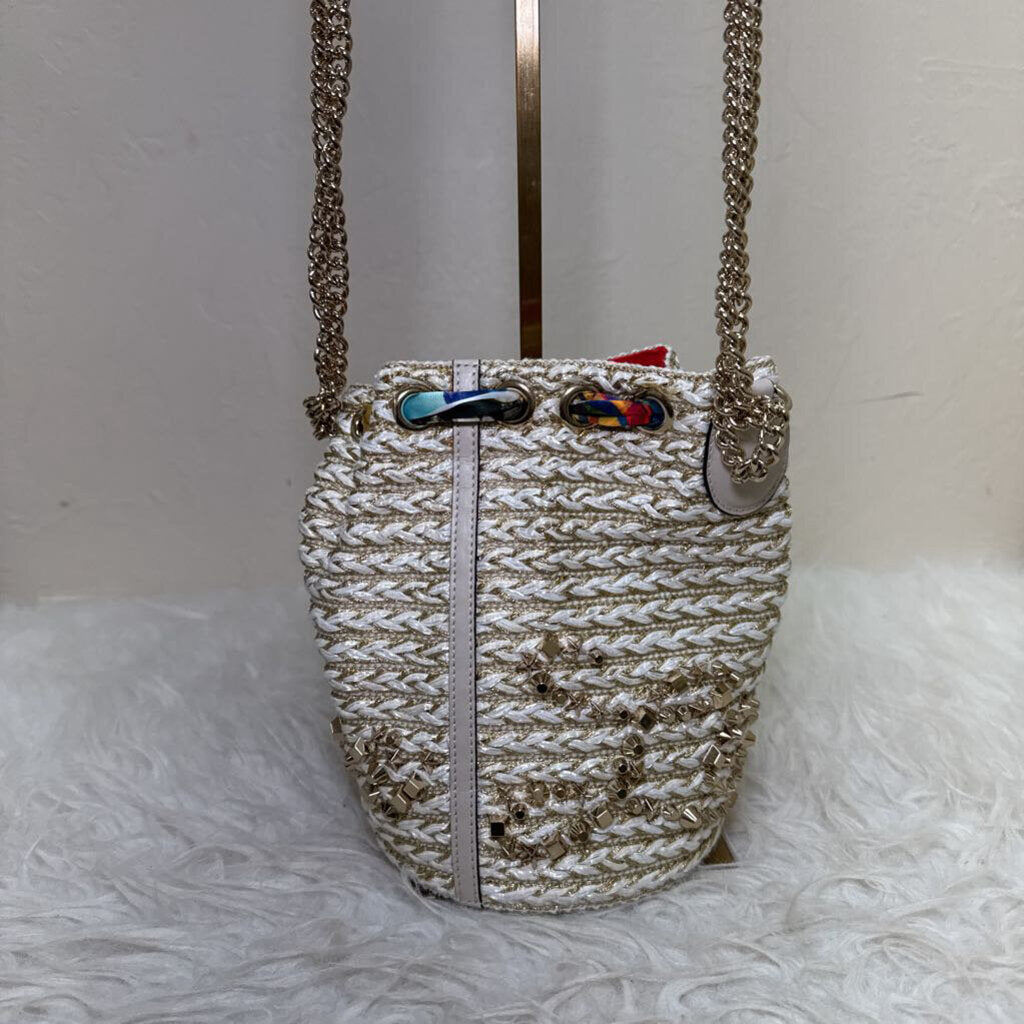 Woven Marie Jane Bucket Bag