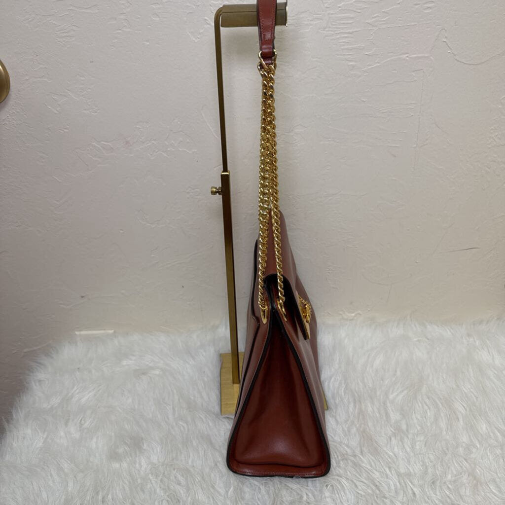 Brown Leather Annie w Chain Strap