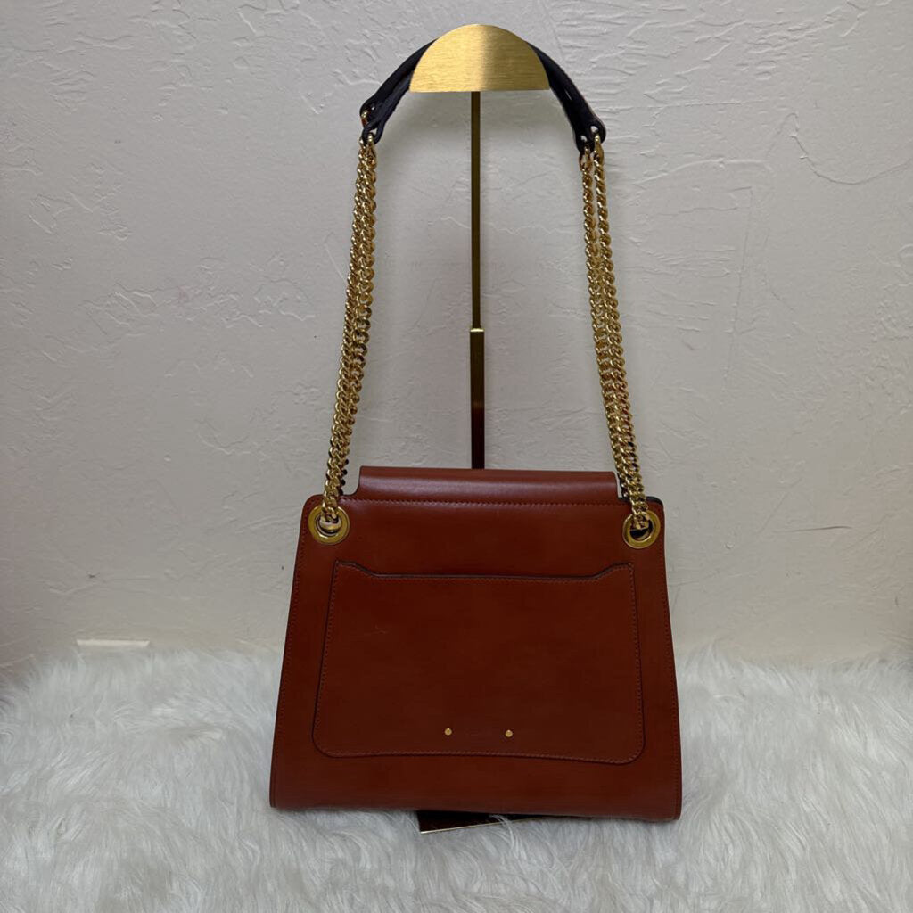 Brown Leather Annie w Chain Strap