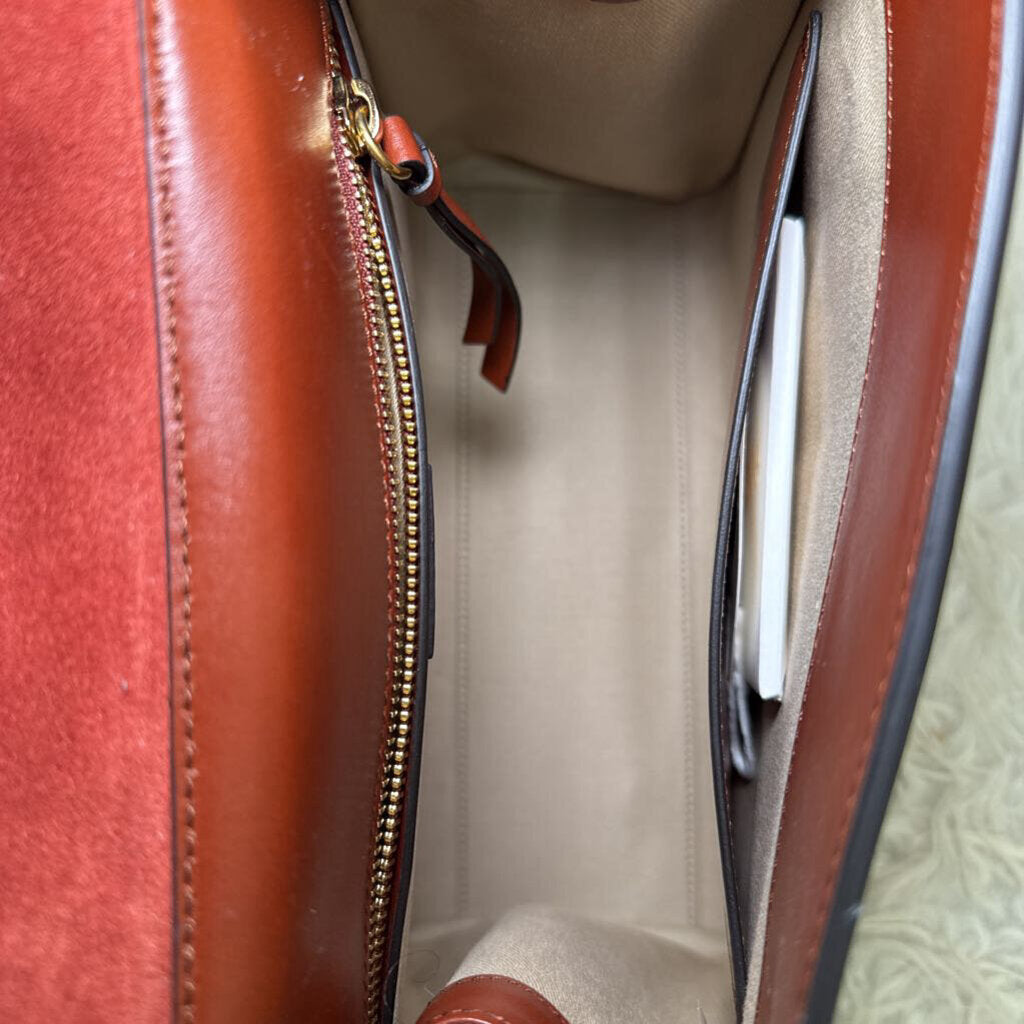 Brown Leather Annie w Chain Strap