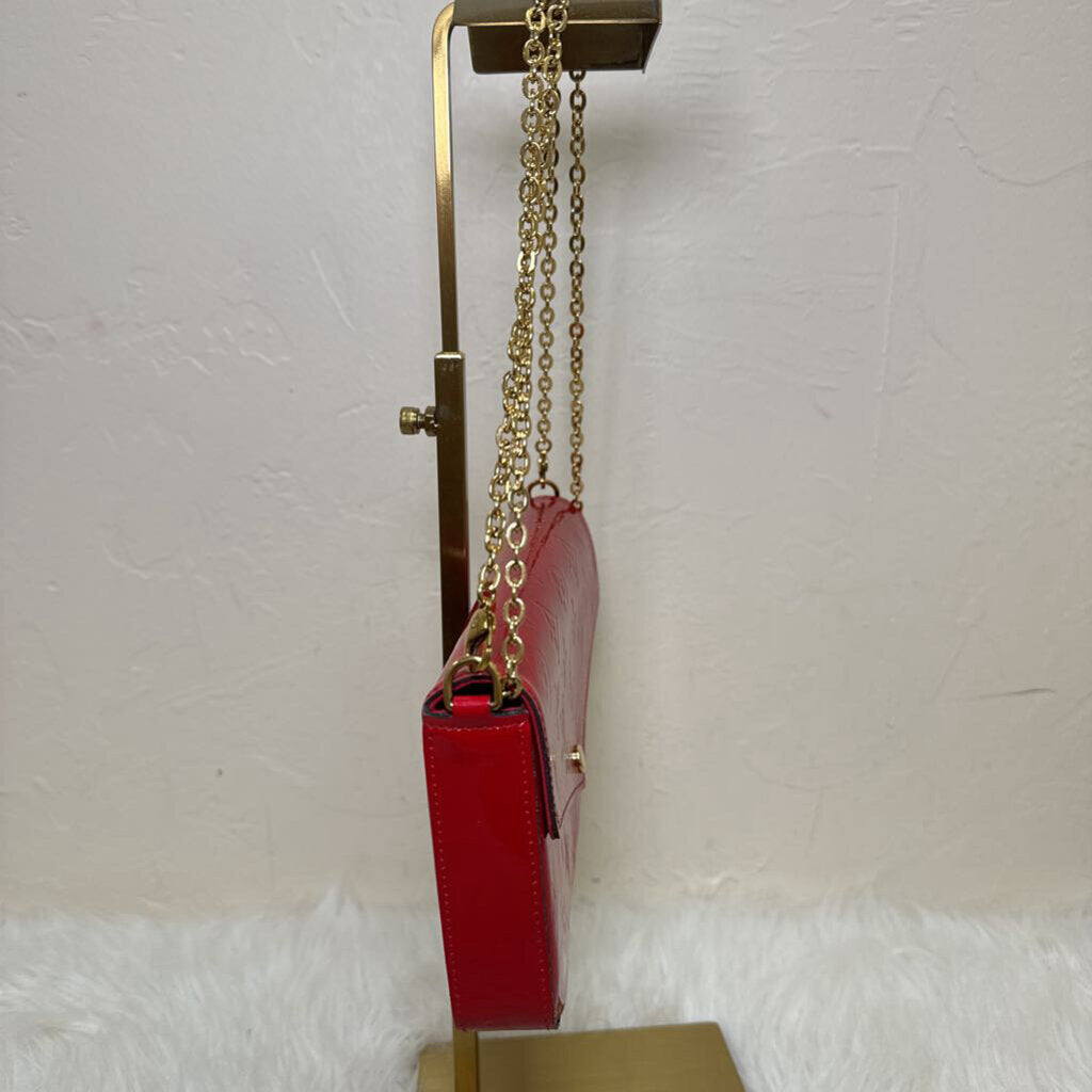 Red Patent Monogram Vernis Pochette Felicie