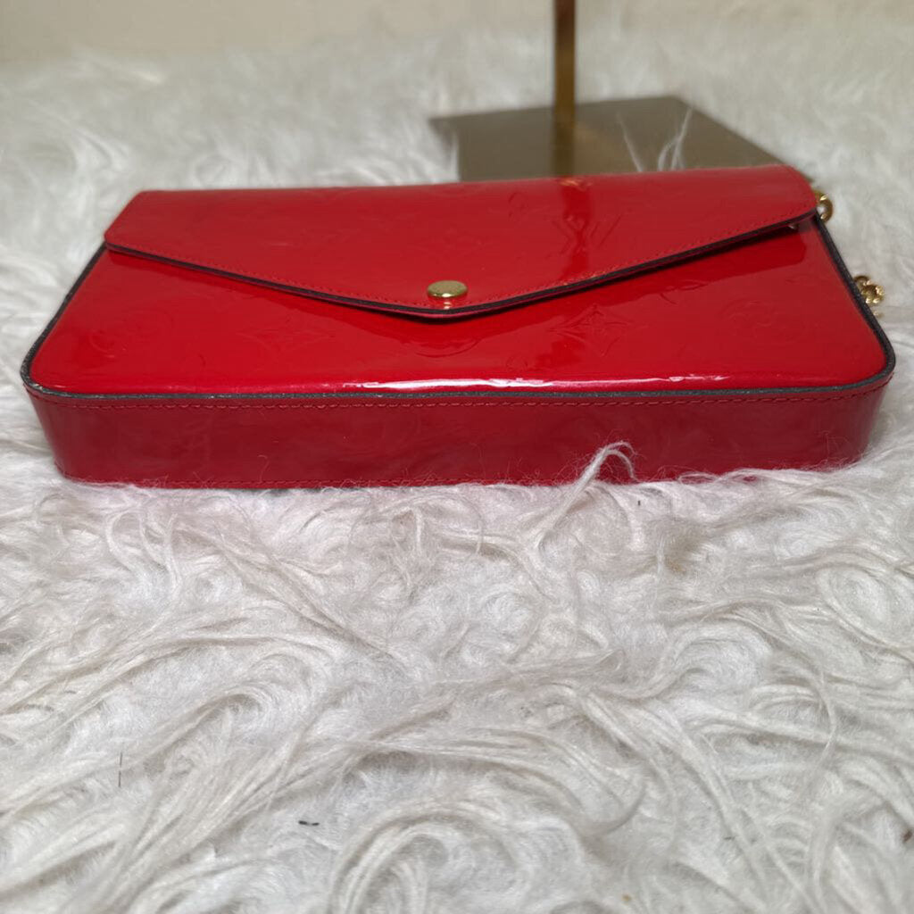 Red Patent Monogram Vernis Pochette Felicie