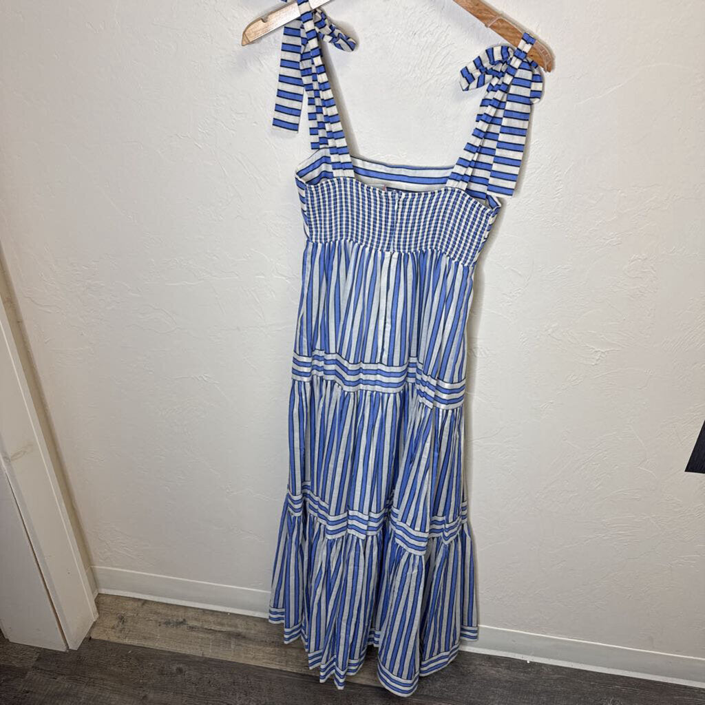 Striped Shoulder Tie Dress