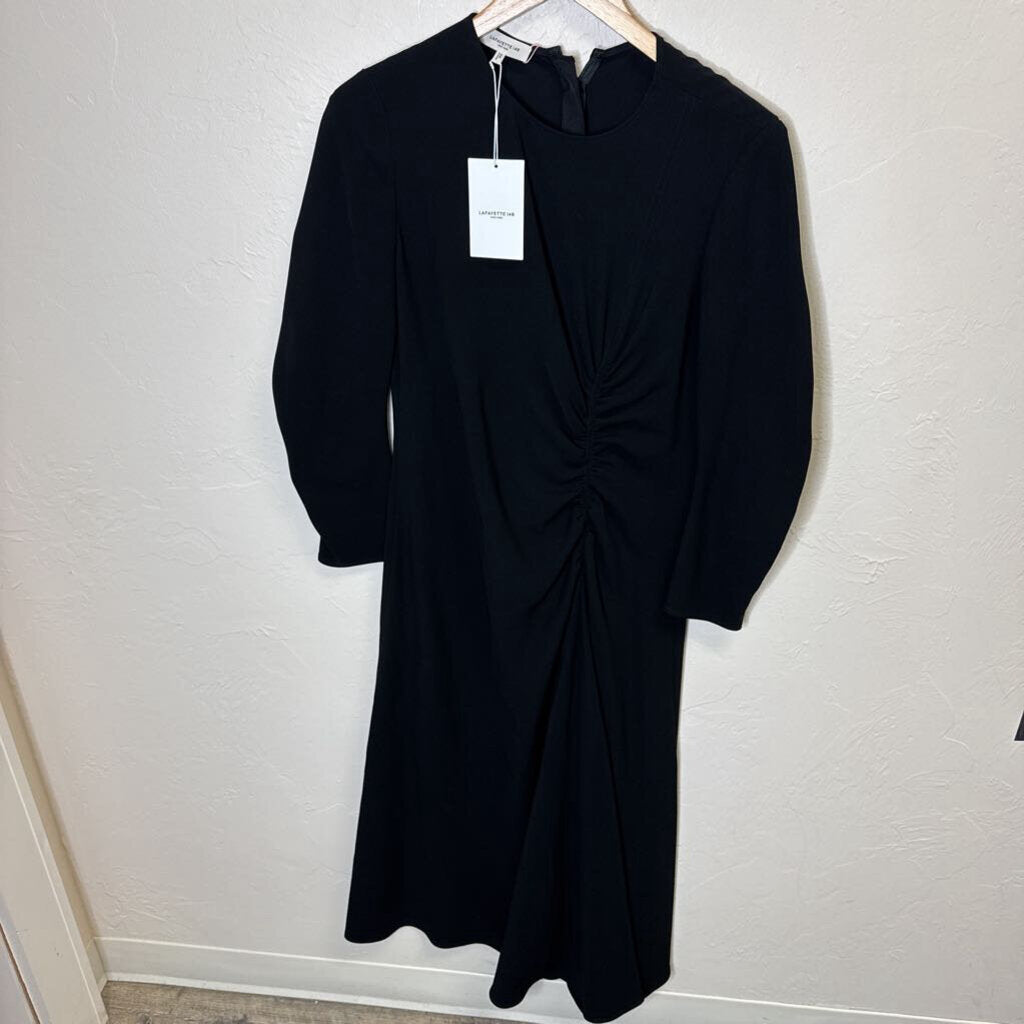 Long Sleeve Long Dress w/ Side Ruching
