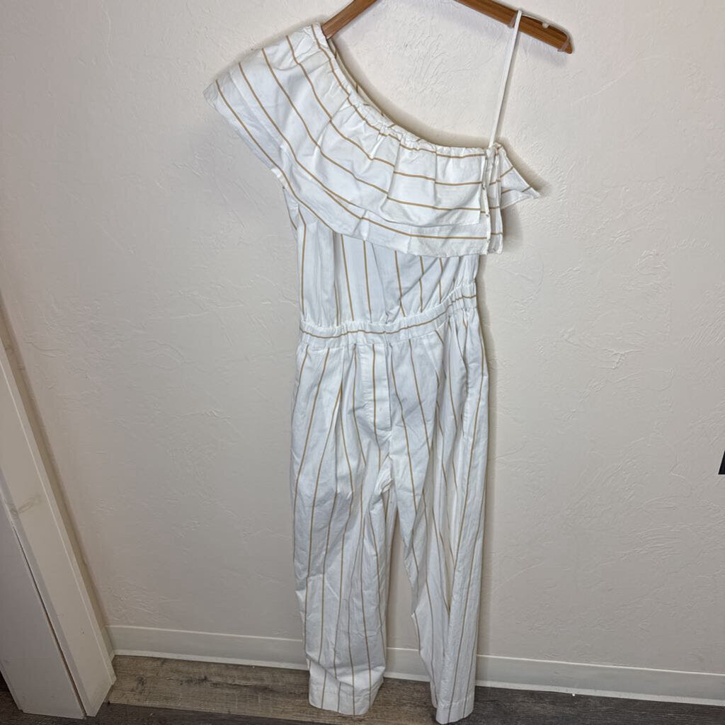 Off the Shoulder Striped Jumpsuit