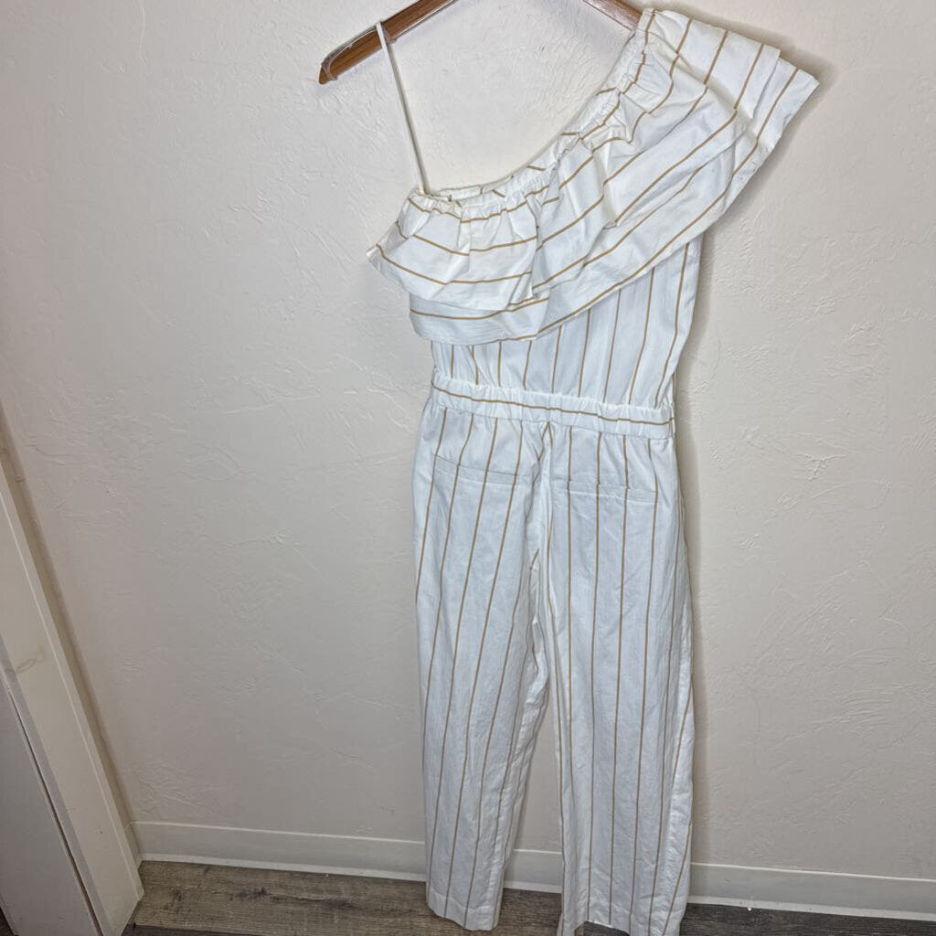 Off the Shoulder Striped Jumpsuit