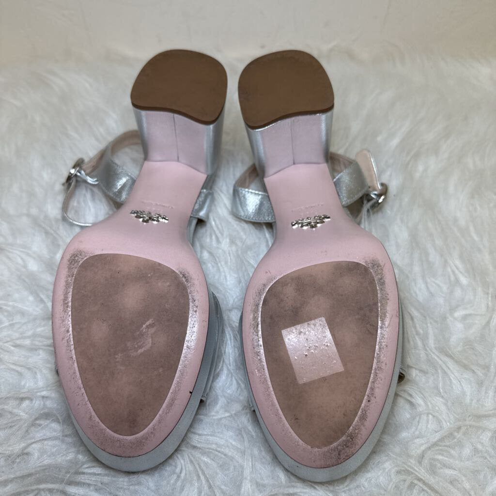 Leather Platform Sandals w/ Block Heal