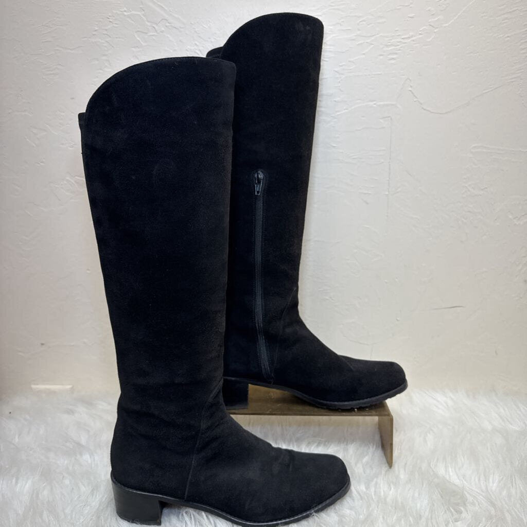 Knee High Suede Boot w/ Low Block Heel