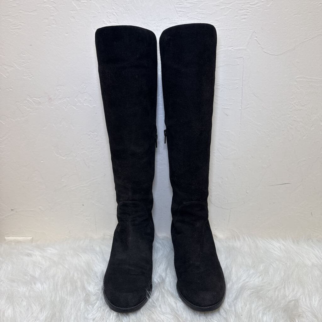 Knee High Suede Boot w/ Low Block Heel