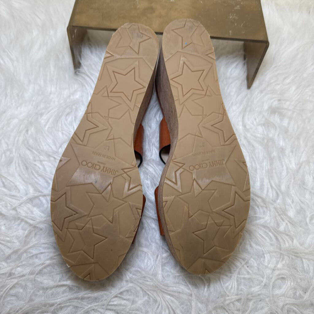 Atia 75 Wedge Sandals Cognac Brown