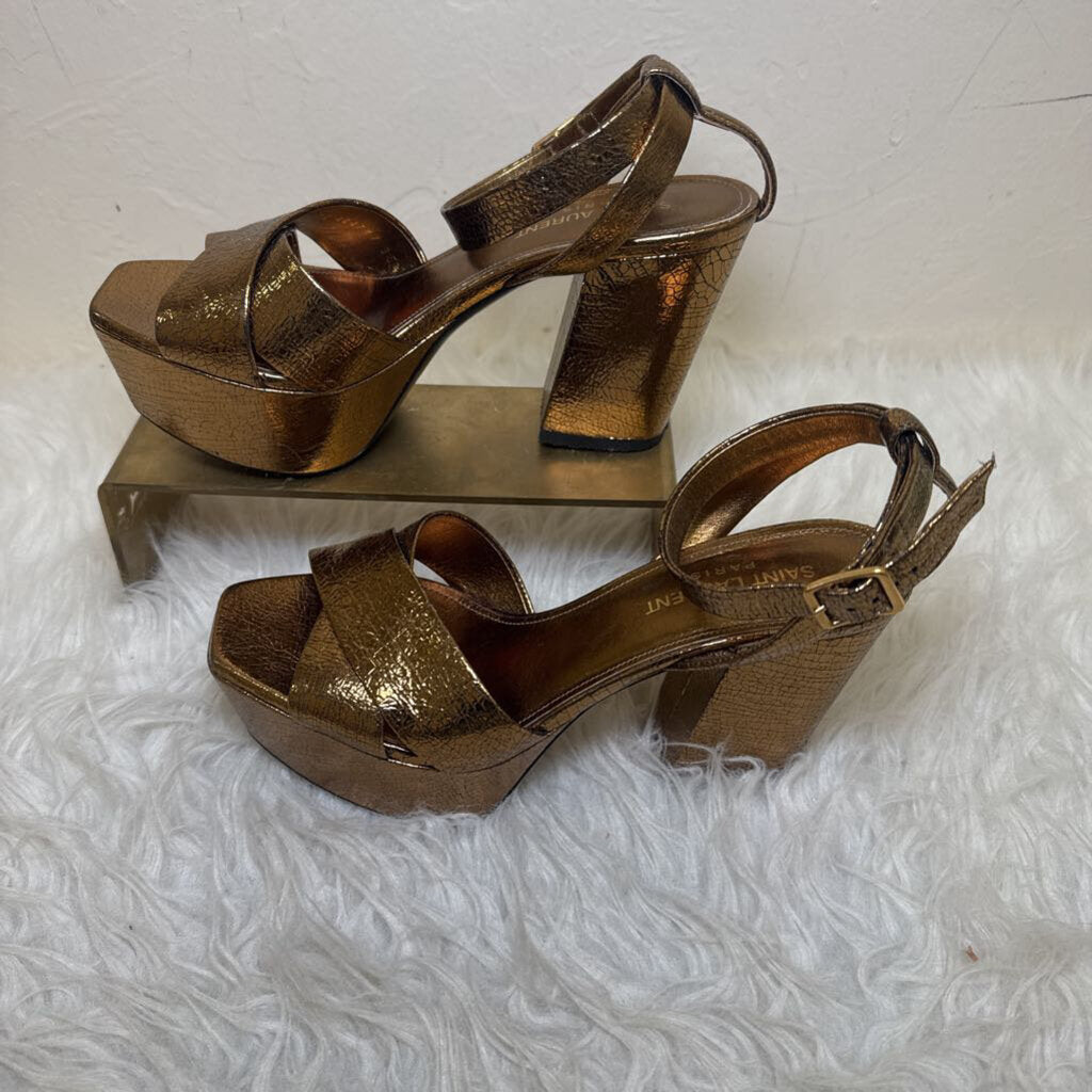 Metalllic Farrah Criss Cross Platform Sandals