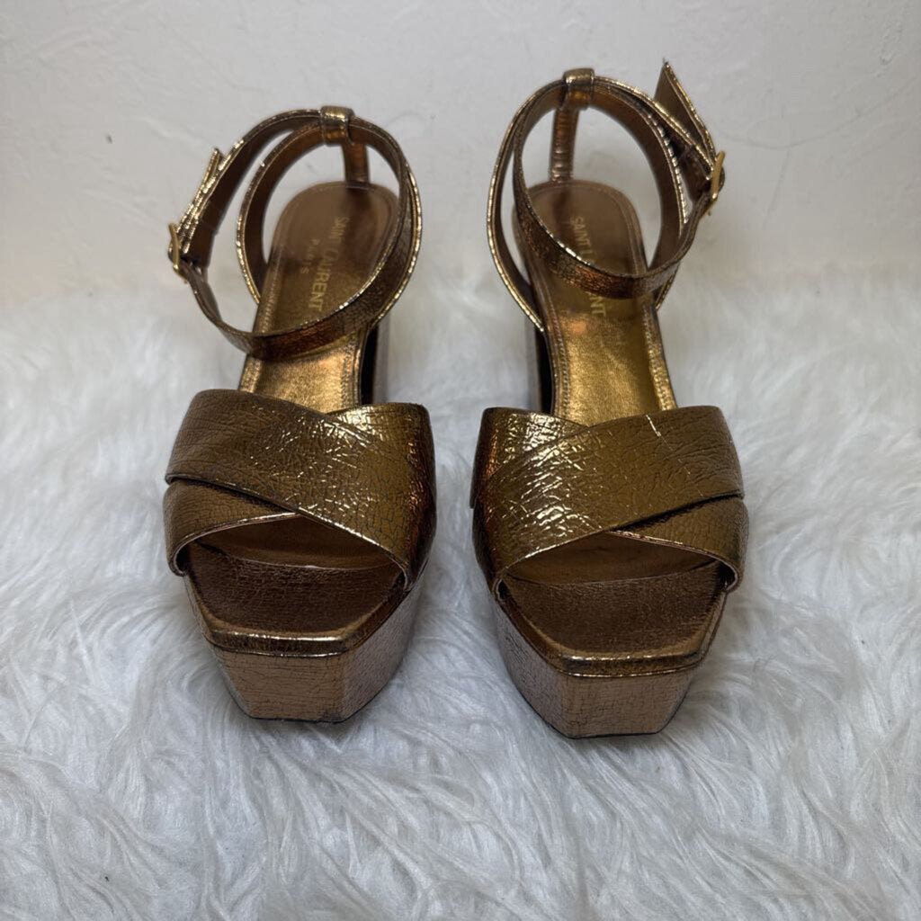 Metalllic Farrah Criss Cross Platform Sandals