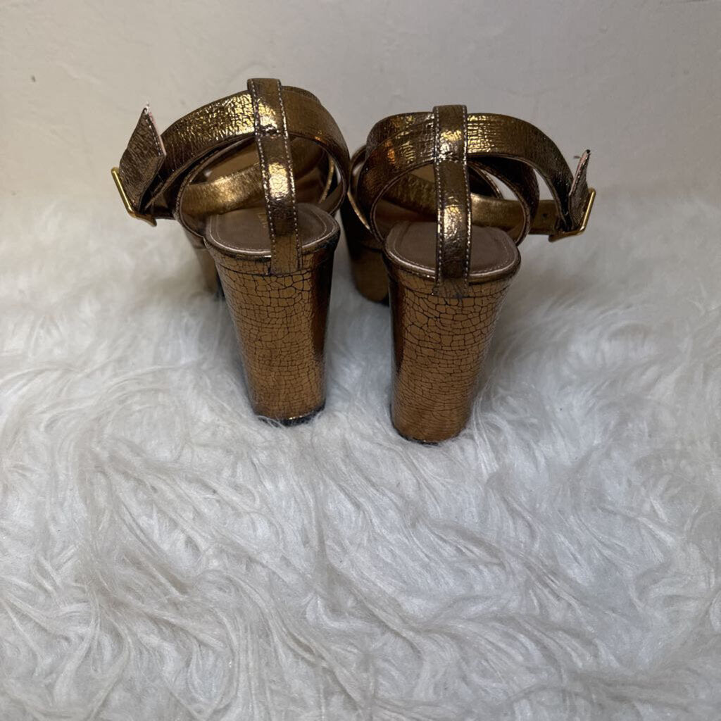Metalllic Farrah Criss Cross Platform Sandals